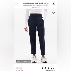 Athleta Brooklyn Mid Rise Ankle Pant - Navy